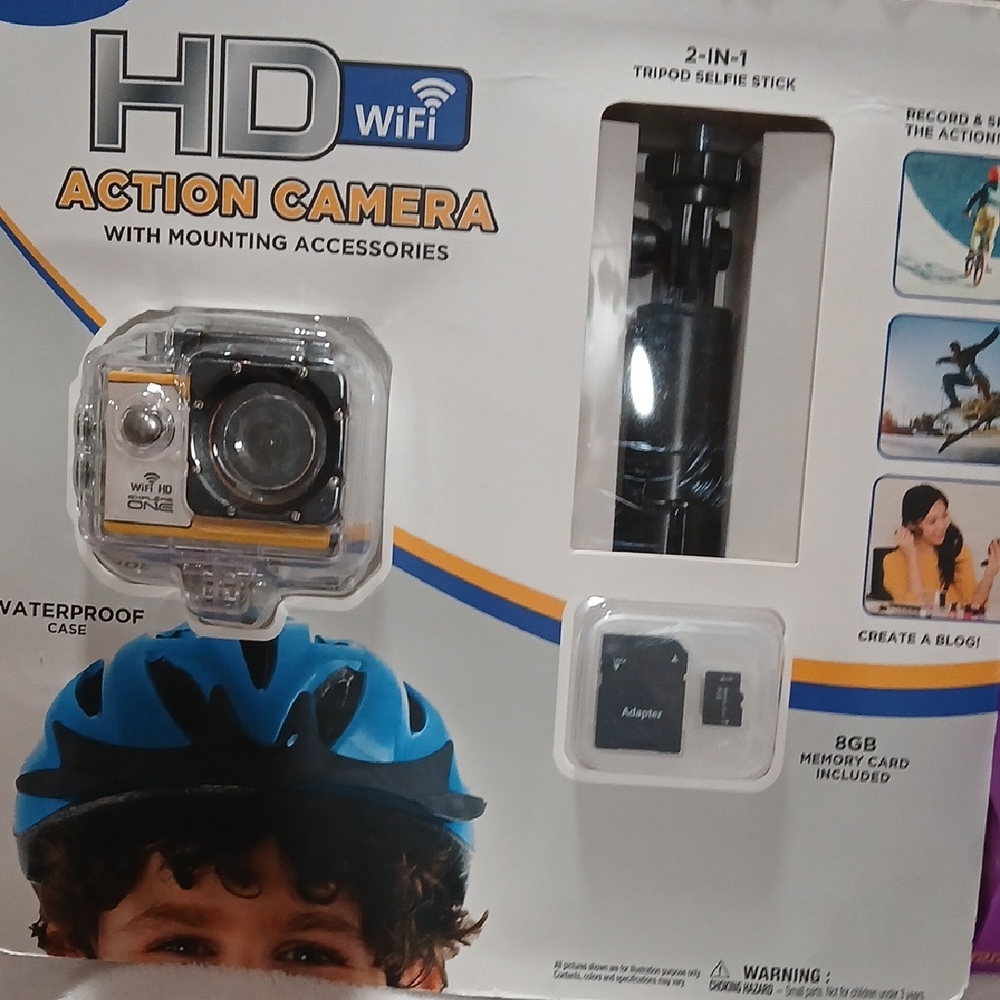 HD WiFi Action Camera with Waterproof Case - Gold